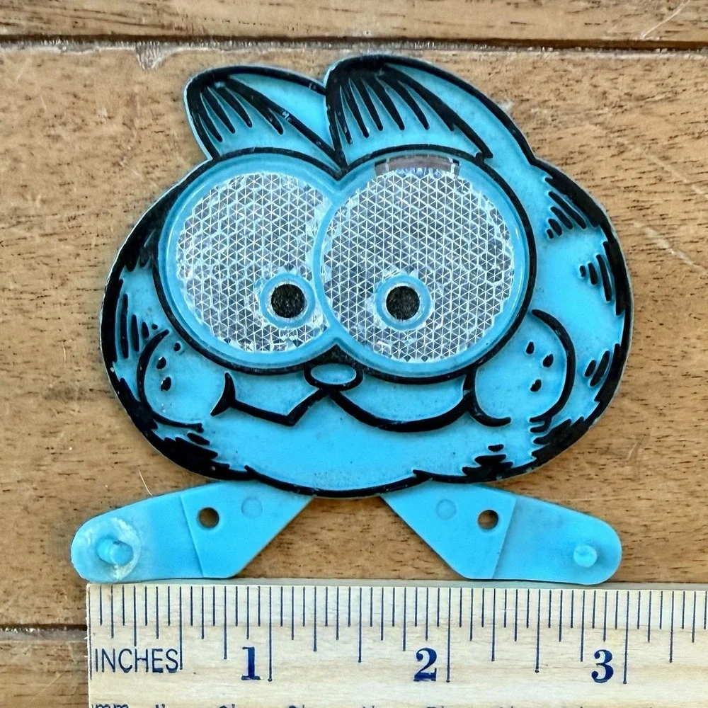 VTG 70s 1978 Garfield‎ Cat Blue Bicycle Reflector United Feature Syndicate